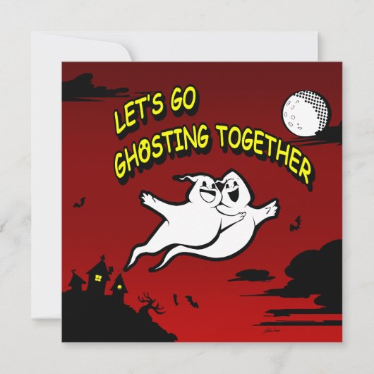 Valentijnsdag Halloween ghosting samen Kaart (Voorkant)