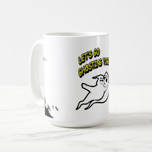 Valentijnsdag Halloween Ghosting Together Mok (Voorkant links)