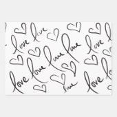 Valentijnsdag Hand Drawn Script Love Lettering Inpakpapier Vel (Voorkant 3)