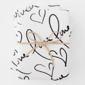 Valentijnsdag Hand Drawn Script Love Lettering Inpakpapier Vel (In situ)