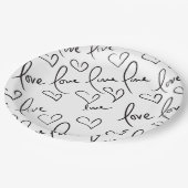 Valentijnsdag Hand Drawn Script Love Lettering Papieren Bordje (Gekanteld)