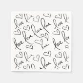 Valentijnsdag Hand Drawn Script Love Lettering Servet (Voorkant)