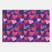 Valentijnsdag Hand Schetste Liefdesharten Inpakpapier Vel (Voorkant 3)