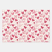 Valentijnsdag Hand Schetste Liefdesharten Inpakpapier Vel (Voorkant 2)