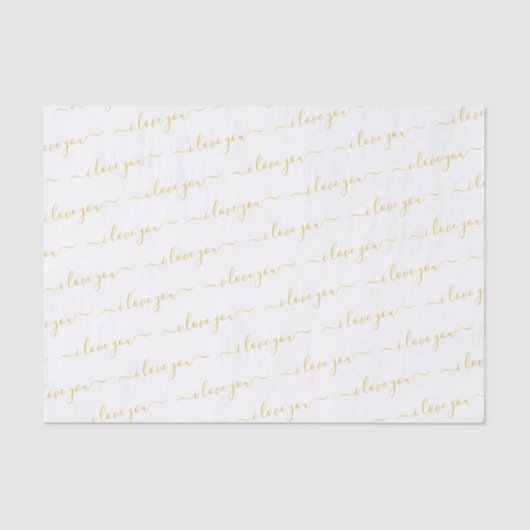 Valentijnsdag handgeschreven script Ik hou van je  Tissuepapier (Voorkant)