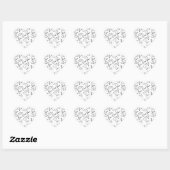 Valentijnsdag Handgetekende Script Liefdes Lettert Hart Sticker (Vel)