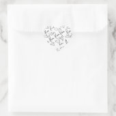 Valentijnsdag Handgetekende Script Liefdes Lettert Hart Sticker (Tas)