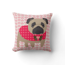 Valentijnsdag Handsome Pug Pillow