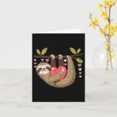 Valentijnsdag Hanging Sloth Heart Boys Meisjes Kin Kaart (Gele Bloem)