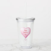 Valentijnsdag Happy Custom Blush Pink Acryl Drinkbeker (Voorkant)
