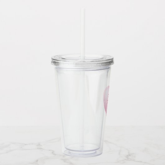 Valentijnsdag Happy Custom Blush Pink Acryl Drinkbeker (Rechts)