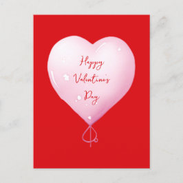 Valentijnsdag Happy Heart Custom Bright Red Feestdagenkaart