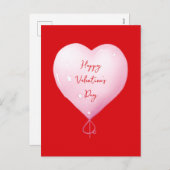 Valentijnsdag Happy Heart Custom Bright Red Feestdagenkaart (Voorkant / Achterkant)