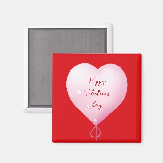 Valentijnsdag Happy Heart Custom Bright Red Magneet (Voorkant / Achterkant)