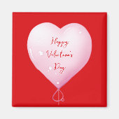 Valentijnsdag Happy Heart Custom Bright Red Magneet (Voorkant)