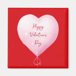 Valentijnsdag Happy Heart Custom Bright Red Magneet
