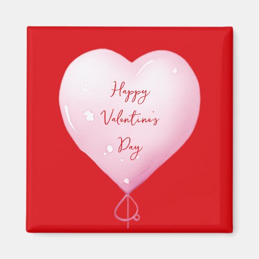 Valentijnsdag Happy Heart Custom Bright Red Magneet (Voorkant)