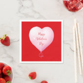 Valentijnsdag Happy Heart Custom Bright Red Servet (Insitu)