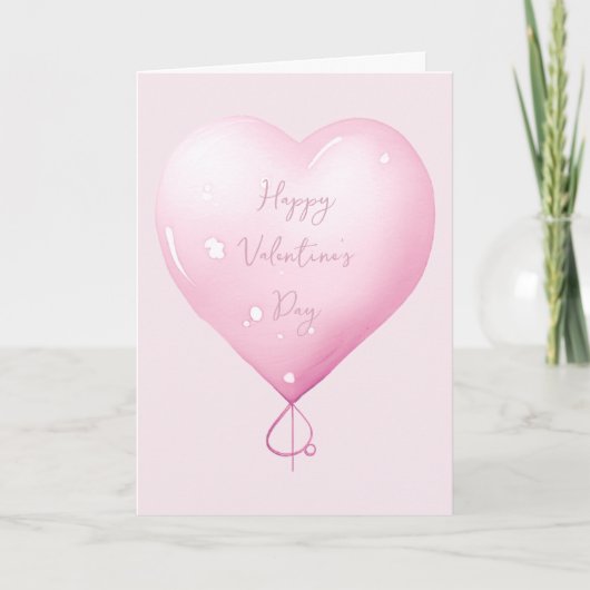 Valentijnsdag Happy Heart Custom Pink Script Feestdagen Kaart (Voorkant)