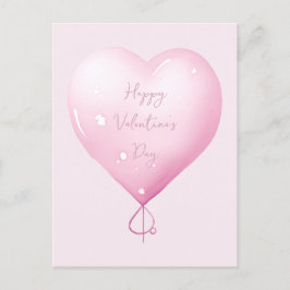 Valentijnsdag Happy Heart Custom Pink Script Feestdagenkaart