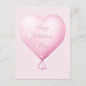 Valentijnsdag Happy Heart Custom Pink Script Feestdagenkaart (Voorkant)