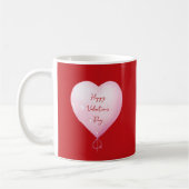 Valentijnsdag Happy Heart Custom Pink Script Koffiemok (Links)