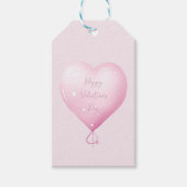 Valentijnsdag Happy Heart Pink-script Cadeaulabel (Voorkant)