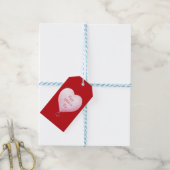 Valentijnsdag Happy Heart Pink-script Cadeaulabel (Met Touw)