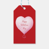 Valentijnsdag Happy Heart Pink-script Cadeaulabel (Voorkant)