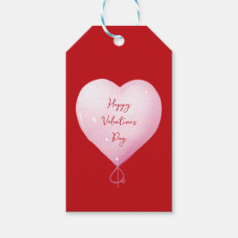 Valentijnsdag Happy Heart Pink-script Cadeaulabel