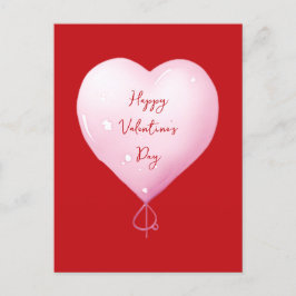 Valentijnsdag Happy Heart Pink-script Feestdagenkaart