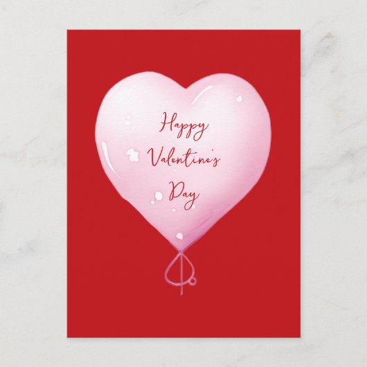 Valentijnsdag Happy Heart Pink-script Feestdagenkaart (Voorkant)