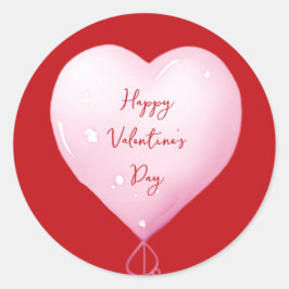 Valentijnsdag Happy Heart Pink-script Ronde Sticker