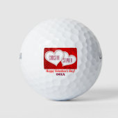 Valentijnsdag Happy Love Red Hearts Couple Golfballen (Voorkant)