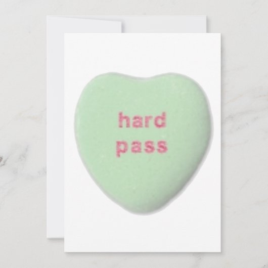 Valentijnsdag hard pass snoep grappig kaart (Voorkant)