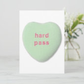 Valentijnsdag hard pass snoep grappig kaart (Staand voorkant)