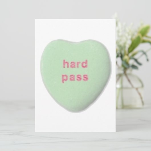 Valentijnsdag hard pass snoep grappig kaart (Staand voorkant)
