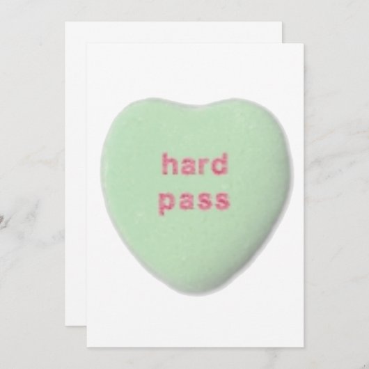 Valentijnsdag hard pass snoep grappig kaart (Voorkant / Achterkant)