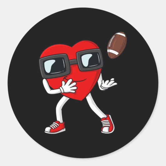 Valentijnsdag Harde Football Ontvanger Tight End B Ronde Sticker (Voorkant)
