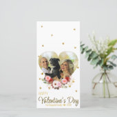 Valentijnsdag Harde foto Gold Glitter Hearts (Staand voorkant)
