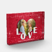 Valentijnsdag Harde foto Rood Glitter Foto Blok (Links)