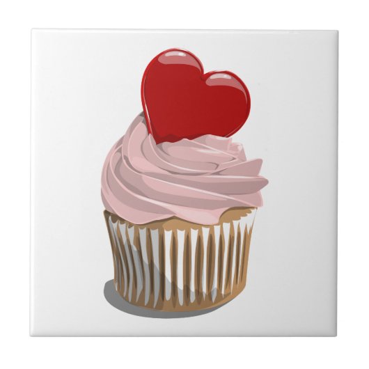 Valentijnsdag hark cupcake tegels tegeltje (Voorkant)