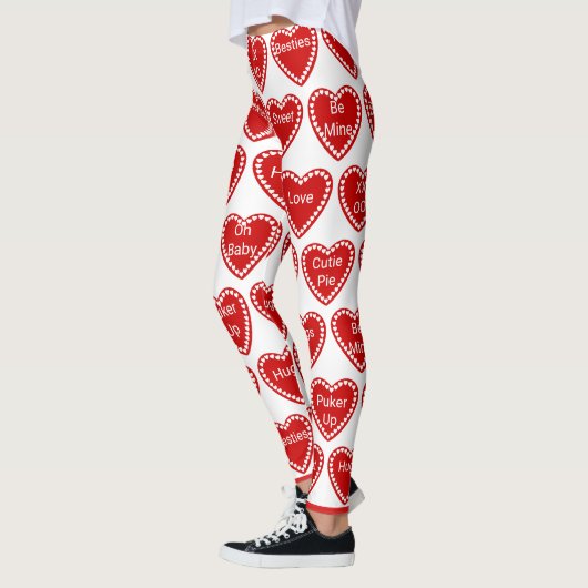 Valentijnsdag hart 10 aangepaste WORDS-Leggings Leggings (Links)