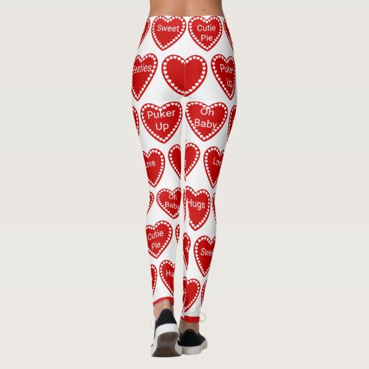 Valentijnsdag hart 10 aangepaste WORDS-Leggings Leggings (Achterkant)