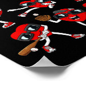 Valentijnsdag Hart Baseball Boys Kinder Poster (Hoek)