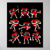Valentijnsdag Hart Baseball Boys Kinder Poster (Voorkant)