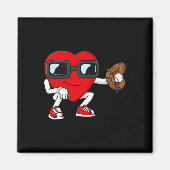 Valentijnsdag Hart Baseball Catcher Fun Boys Gir Magneet (Voorkant)