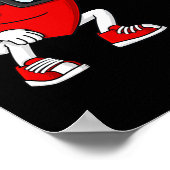 Valentijnsdag Hart Baseball Catcher Fun Boys Gir Poster (Hoek)