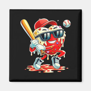 Valentijnsdag Hart Baseball Drip Ijs Jongens Magneet