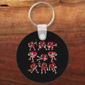 Valentijnsdag Hart Baseball Hitter Pitcher Fun B Sleutelhanger (Achterkant)